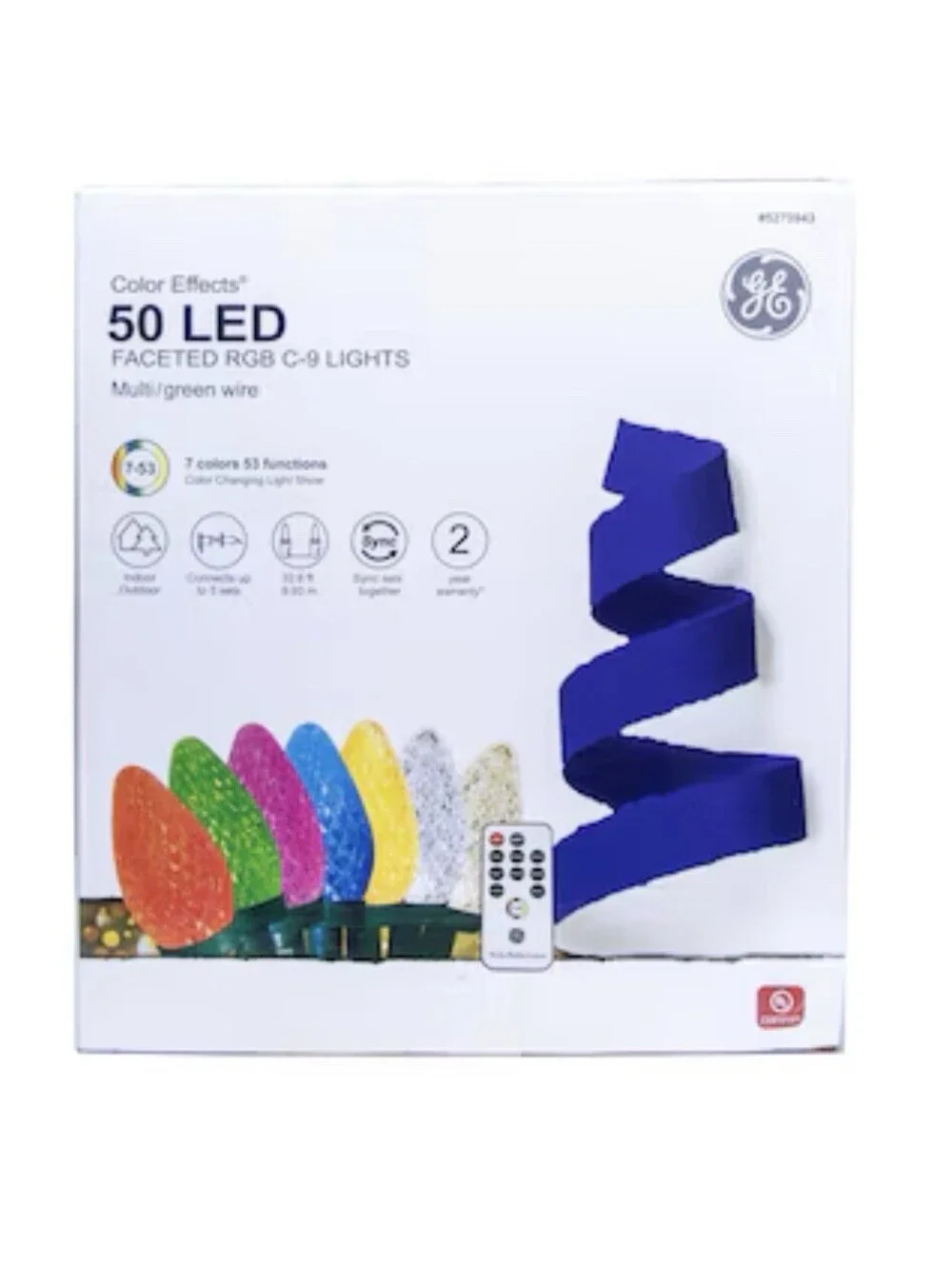 GE Color Effects 50 -Count 32.6-ft Color-changing Multicolor LED Plug-In 73017LO